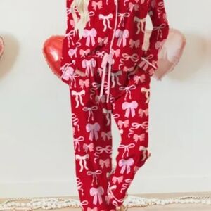 Red and Pink Bow Pajama Set